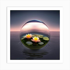 Water Lily In A Glass Art Print