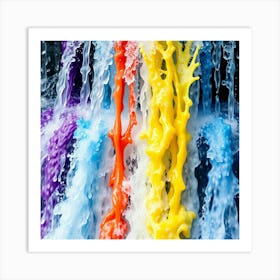 Rainbow Splashing Water Art Print