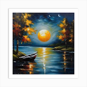 Moonlight On The Lake Art Print