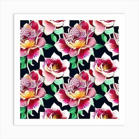 Seamless Floral Pattern Art Print