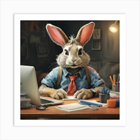 Rabbit At Work 1 Art Print