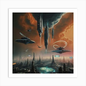 Sweeping Cinematic Photograph Of A Futuristic Earth Art Print