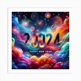 Happy New Year 2024 3 Art Print