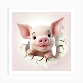 Cute Pig Art Print