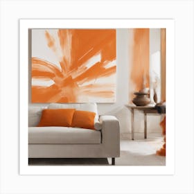 Orange Abstract Painting Art Print