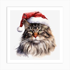 Santa Cat 17 Art Print