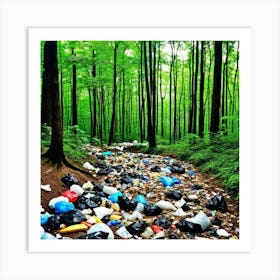 Forest Pollution Garbage Trash Waste Debris Litter Rubbish Environment Ecological Crisis (15) Art Print