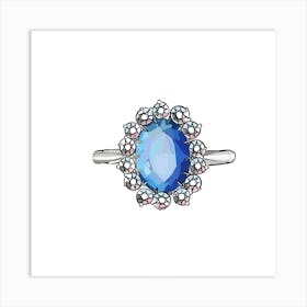 Sapphire Diamond Ring Art Print