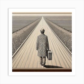 Man Walking Down The Road 1 Art Print