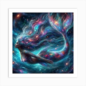 Mermaid In Space Art Print