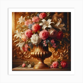 Roses In A Vase Art Print