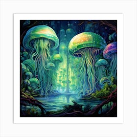 Psychedelic Jellyfish Art Print