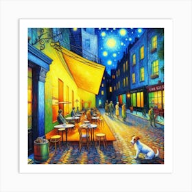 Starry Night Cafe Art Print