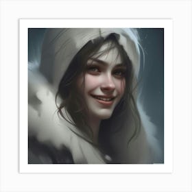 Girl In A Fur Coat Art Print