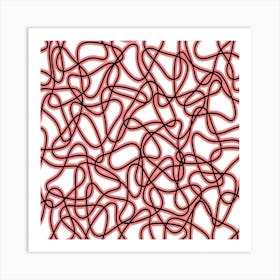 Abstract Red And Black Lines Art Print