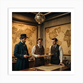 Three Men In A Room Art Print