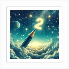 Pencil 2 In The Sky Art Print