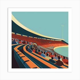 A Stadium Crowd Minimal Illustration 1718675002 4 Art Print