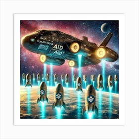 A Futuristic Sci Fi Depiction Of A Guardian Class Aid Delivery Art Print