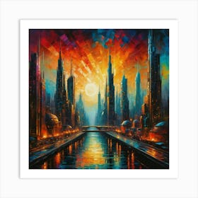 Futuristic Cityscape 4 Art Print