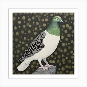 Ohara Koson Inspired Bird Painting Pigeon 3 Square Art Print