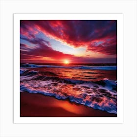 Sunset On The Beach 502 Art Print