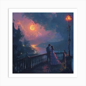 Moonlight Bridge Art Print