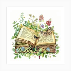 Open Book With Butterflies 3 Art Print