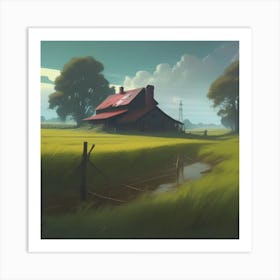 Barn In The Countryside 4 Art Print