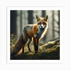 Red Fox In The Forest 45 Art Print