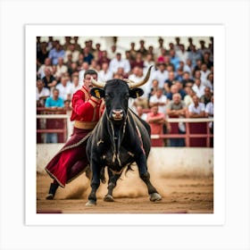 Bull Fighting Art Print