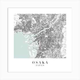 Osaka Japan Street Map Minimal Color Square Art Print