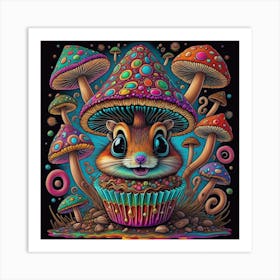 Psychedelic Cupcake Art Print