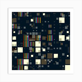 Blocks Pattern Rainbow, Backgrounds Textures 1 Art Print