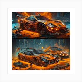 Pumpkin Car (Cyberpunk37) Art Print