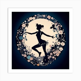 Silhouette Of A Dancer Art Print