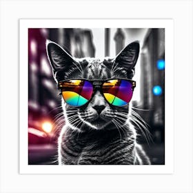 Cat In Sunglasses 11 Art Print