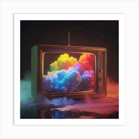 Tv In The Clouds 1 Art Print