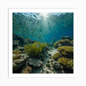 Default The View Of The Sea With Beautiful Fish Inside Is Seen 3 (1) Art Print