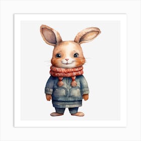 Rabbit In A Scarf Art Print