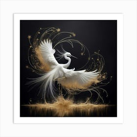 White Egret Art Print