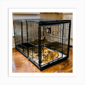 A Photo Of A Dog Crate Art Print