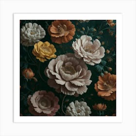 Flowers Wallpaper Art Print