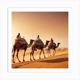 Camels In The Desert 1 Art Print