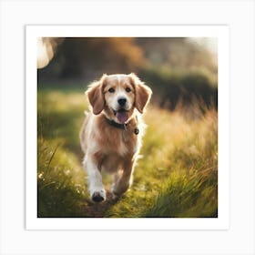 Golden Retriever Running Art Print