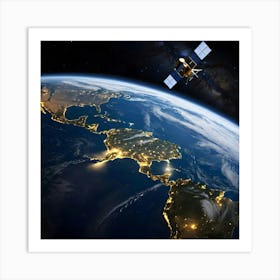 Satellite In Space 5 Art Print