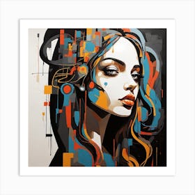 Portrait in Boho style 3 Art Print