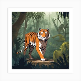 Tiger In The Jungle 41 Art Print