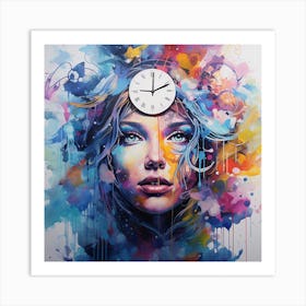 Clock Painting Art Print