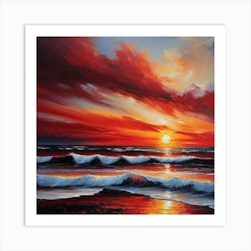 Sunset At The Beach 769 Art Print